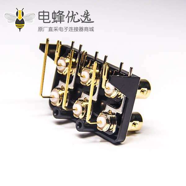 BNC连接器阻抗母头弯式穿孔式镀金插PCB板