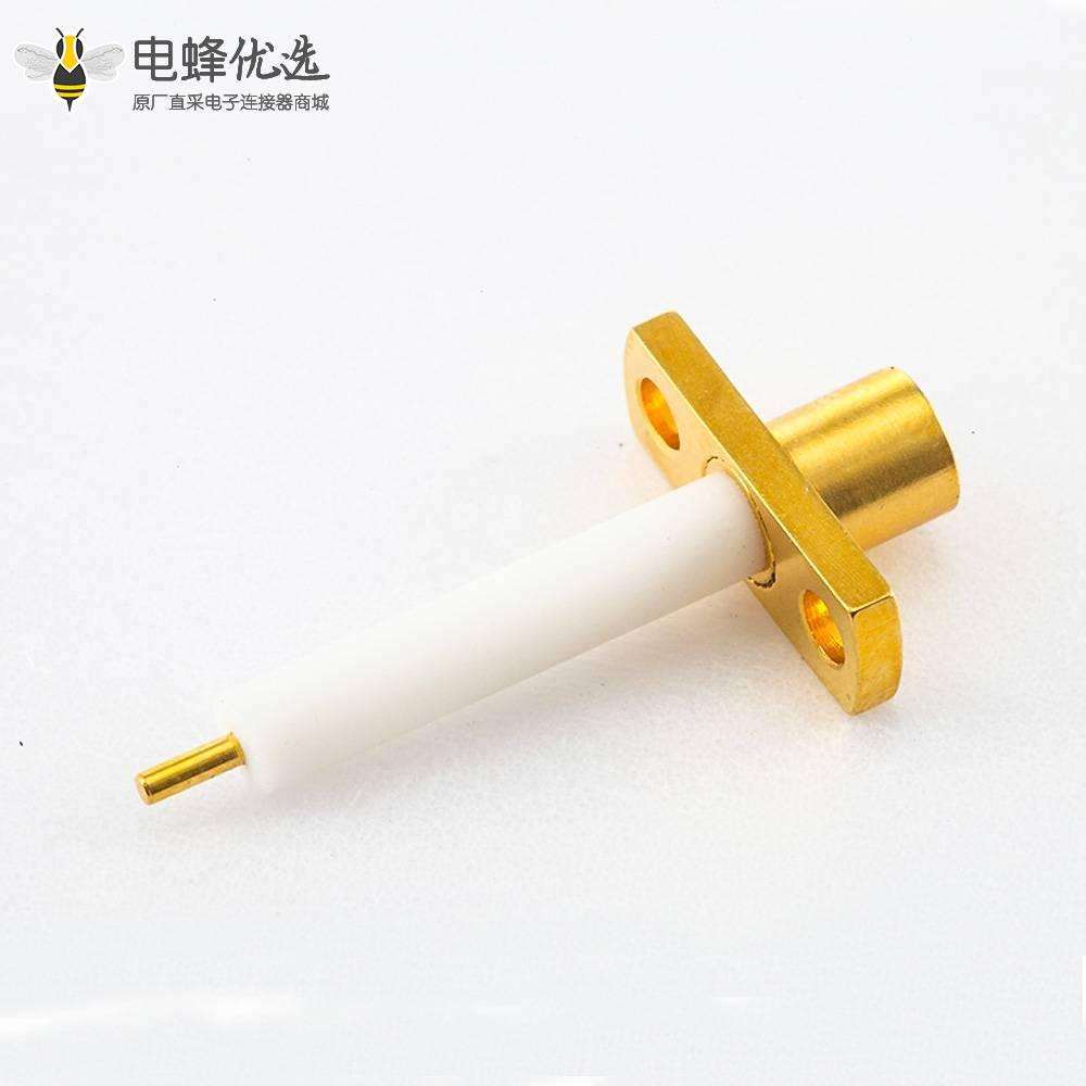 镀金接头MCX母直式两孔法兰铜50&Omega;