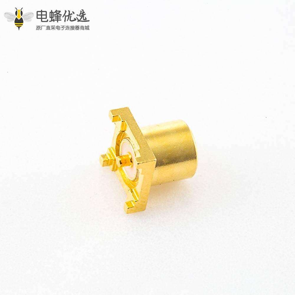贴片mcx射频接头焊接贴片接头母头直式铜镀金50&Omega;