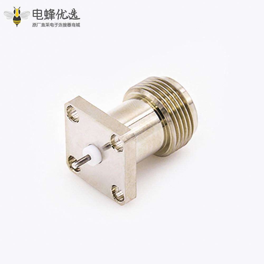 N型母头焊接板PCB安装4孔法兰直焊