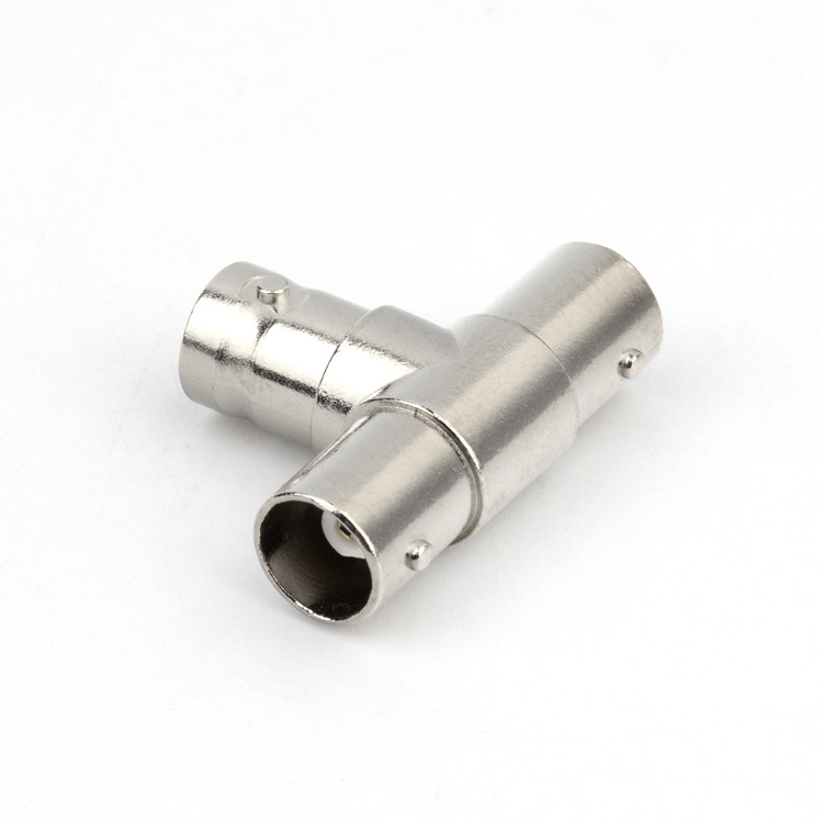 监控视频线BNC三分母头T型视频信号分配Q9母转母三通转换接头