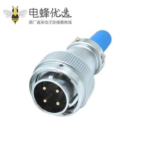 四芯防水航空插头公头电缆护套RA24圆形工业连接器