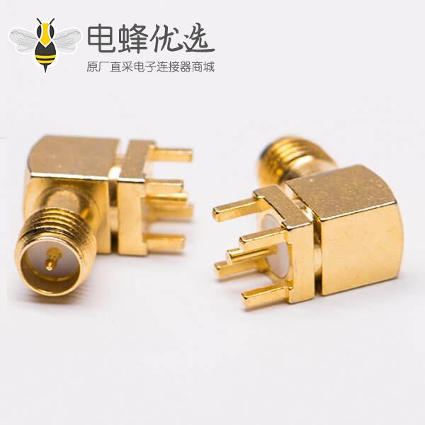 sma 射频连接器反极性镀金弯式插座PCB板