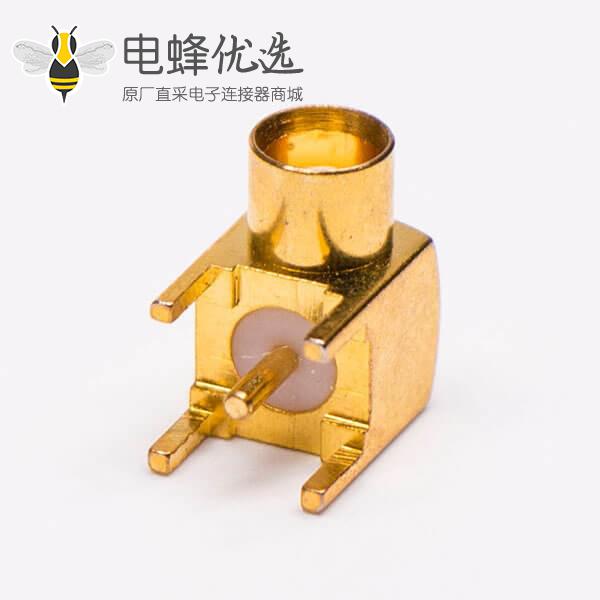 MCX母头90度射频同轴连接器接PCB板