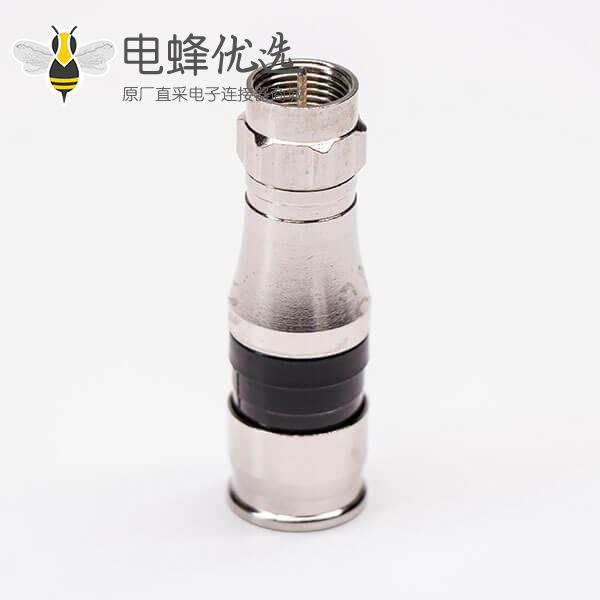 RG11F接头挤压式同轴连接器公头线缆接头