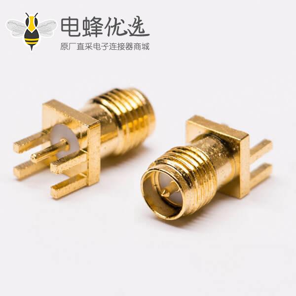 射频sma母接头180度反极PCB板边缘卡板公接头