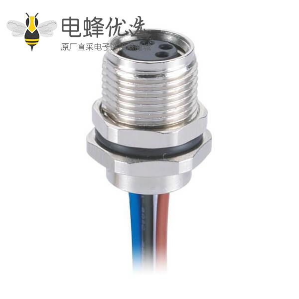 PCB压铆焊接端子 M8连接器3/4/6/8芯直式接线母插座