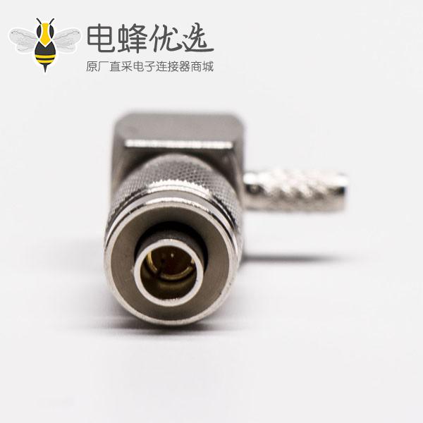 din接口弯式公头压接连接器接RG179