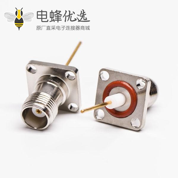 TNC四法兰母头延长直式连接器面板安装