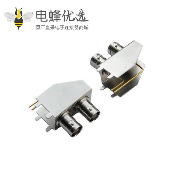 bnc母座 弯式射频同轴 锌合金 PCB板端