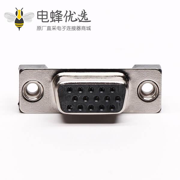 3排db15母头弯式高密度黑色胶芯子接PCB板