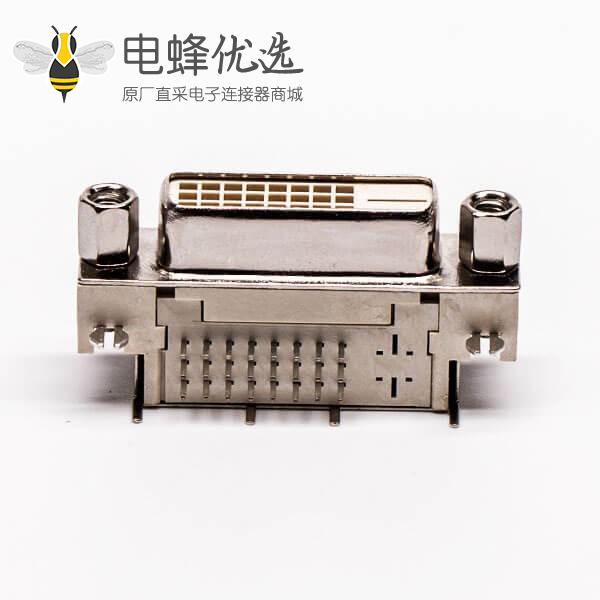 直角dvi连接器带螺母带鱼叉母头24+1穿孔