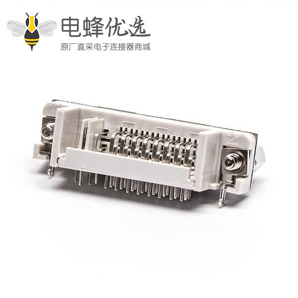 dvi螺母母头24+5弯式带螺母插板带鱼叉接pcb板