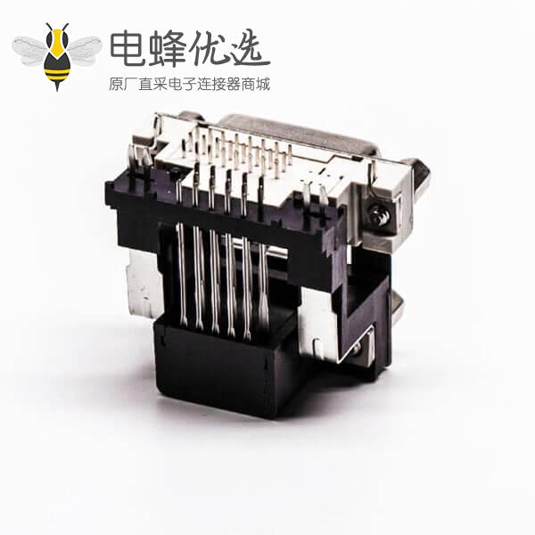 dvi与d sub双端口母头弯头弹片控孔5.48mm