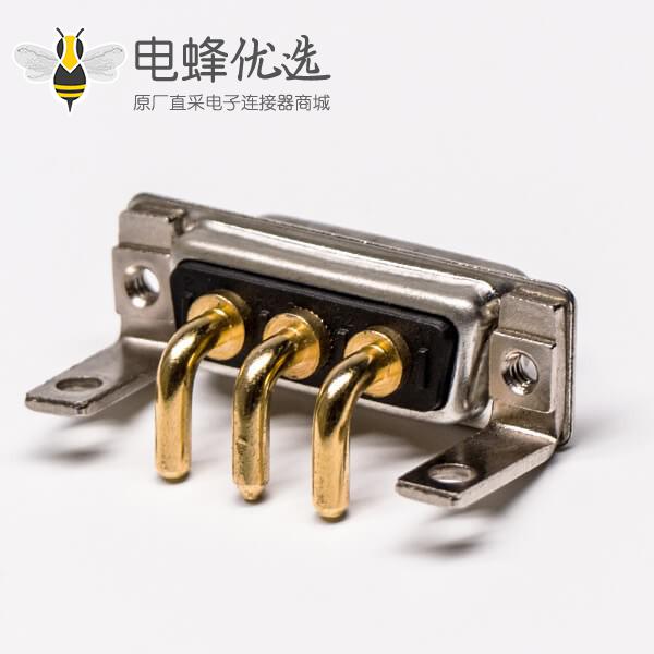 DB型大电流 连接器3V3公座90&deg;焊板 20A支架铆锁接PCB板
