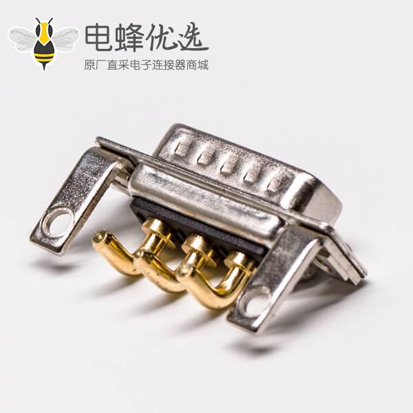 DB型大电流 连接器3V3公座90&deg;焊板 20A支架铆锁接PCB板