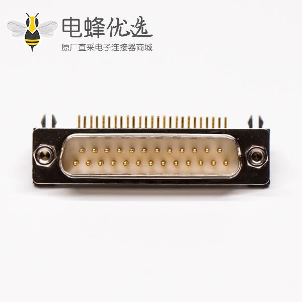 db25接口公头弯式塑料支架铆锁插孔接PCB板