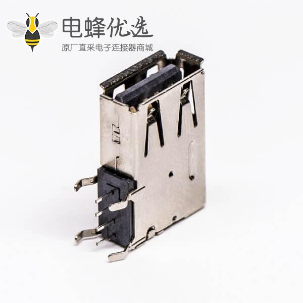 侧插usb母座穿孔式接PCB板