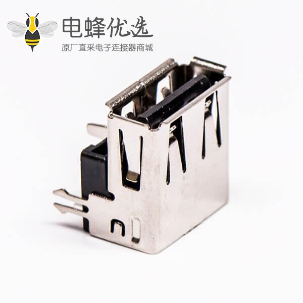 usb type a 插座母头弯式三脚定位鱼叉脚插板