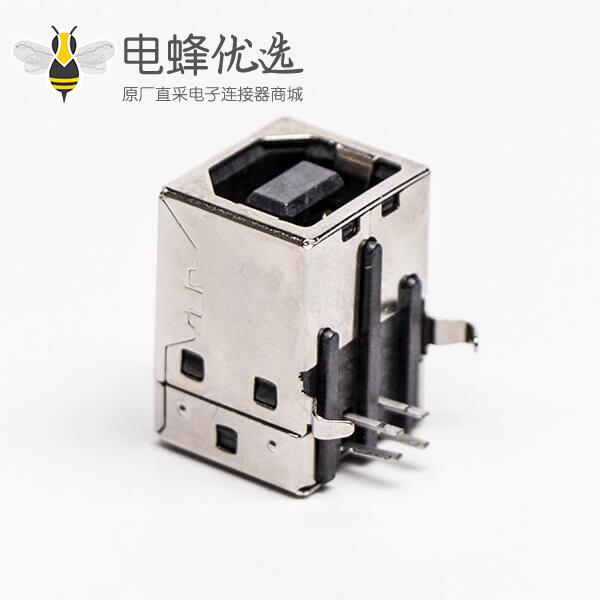 usb type b母座封装弯式DIP插PCB板