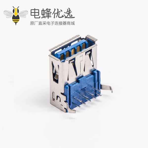 usb3.0 type a连接器母座弯式插板弯脚接板