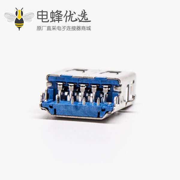 usb3.0 接口type a母座90度插pcb板三脚定位