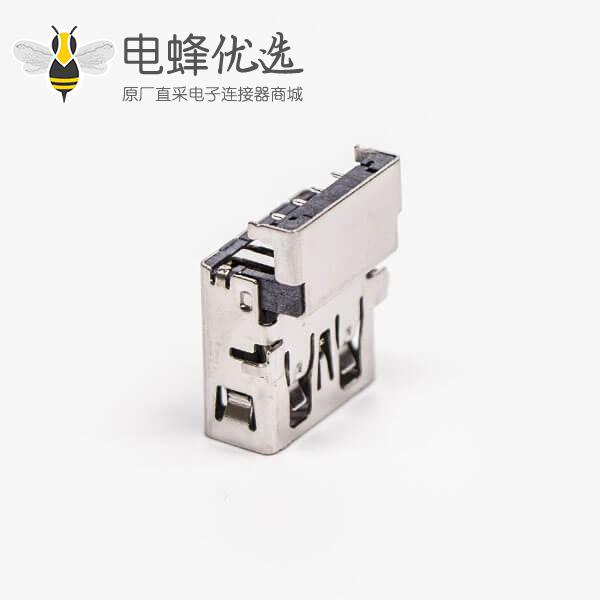 usb3.0接口黑色胶芯弯式母座沉板贴板加高接板