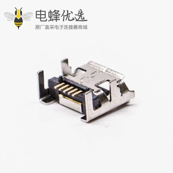 手机micro usb接口母头5针SMT B型四脚DIP 7.15