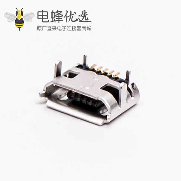 micro usb 5p b型SMT B型母座牛角型连接器 7.20-5.50