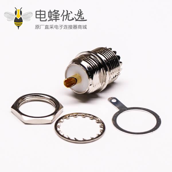 uhf射频连接器直式母头前锁穿墙接面板