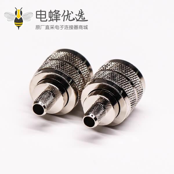 uhf型射频同轴连接器公头压接针镀银直式线端