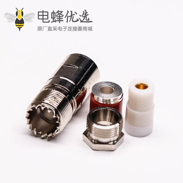 uhf同轴连接器UHF-K27直式螺母锁紧接线