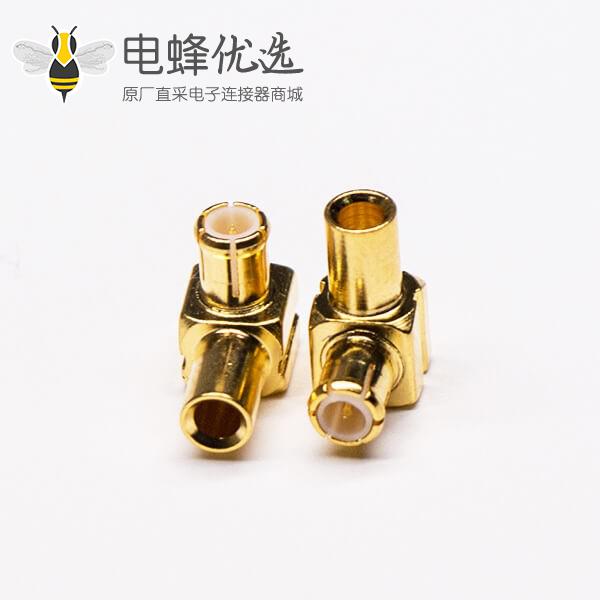MCX弯公头90度镀金同轴电缆焊接式连接器