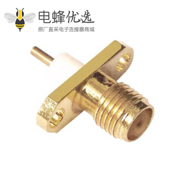 sma同轴连接器接头视频2孔法兰直式母头面板安装