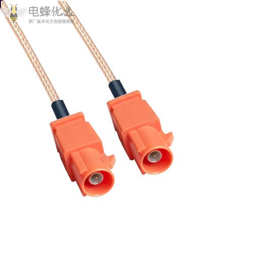 FAKRA_SMB直公长橙色M型汽车连接线束RG174/58/316/195/200/302线