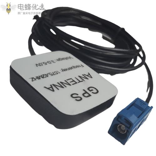 GPS天线FAKRA线缆SMB-J母3米RG174有字GPS天线车载导航有源天线