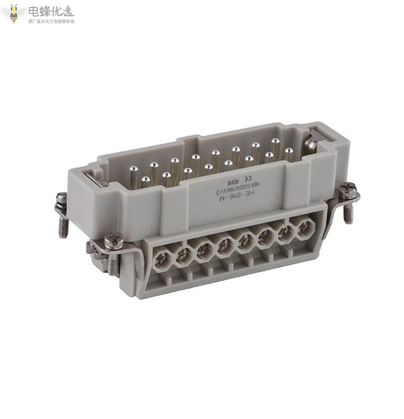 矩形重载连接器16针16A公母对插芯航空插头公母芯