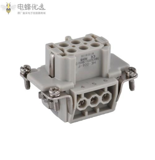 重载连接器6芯/针16A表面安装航空插头插座螺钉型