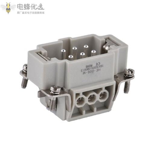 重载连接器6芯/针16A表面安装航空插头插座螺钉型