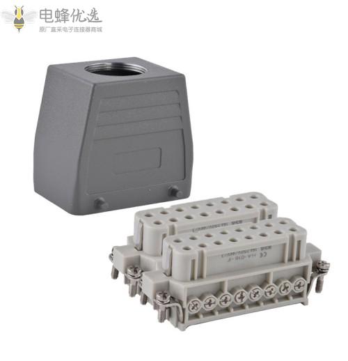 矩形重载连接器32针/芯全套航空插头工业防水插座