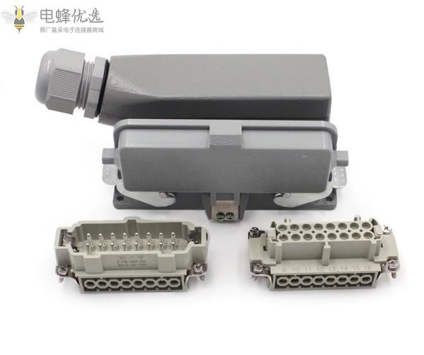 重载连接器矩形热流道模具接插件开口安装带防尘盖