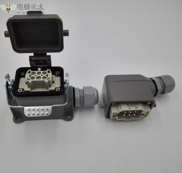 厂家直销重载连接器矩形6芯热流道模具矩形航空插头