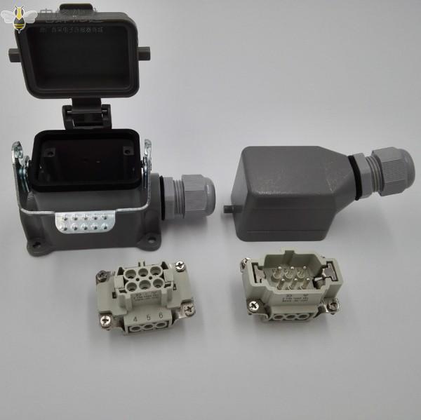 厂家直销重载连接器矩形6芯热流道模具矩形航空插头