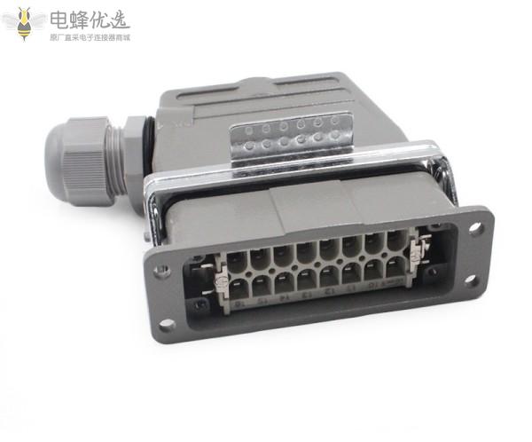 厂家直销重载连接器16芯螺丝接线矩形航空插头插座接插件热道流