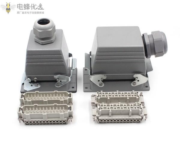 重载连接器热流道插头48芯螺钉连接工业连接器矩形航空插头插座