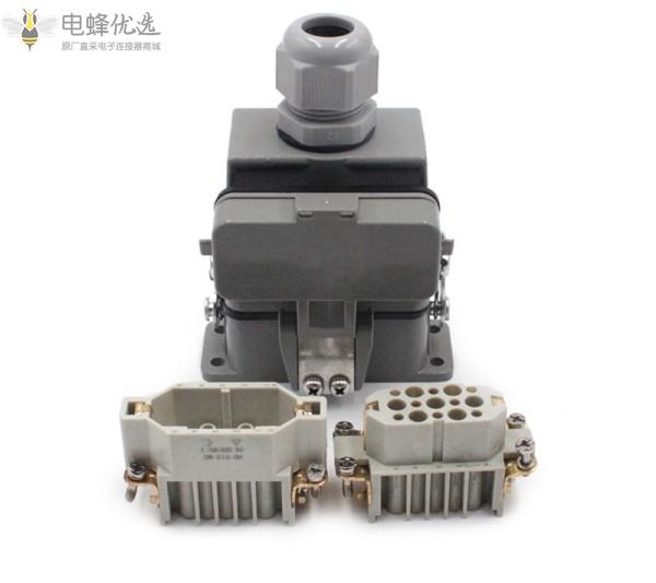 重载连接器航空插头15芯高频焊接矩形插座热流道接插件