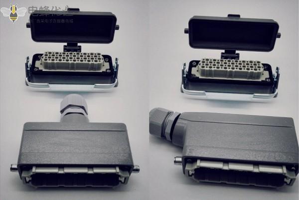 64芯冷压接线重载连接器矩形航空插头插座热流道模具接插件火车电气插头