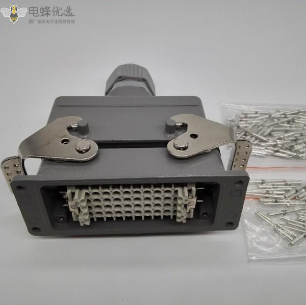40芯矩形重载连接器航空插头插座HDC冷压型防水连接器