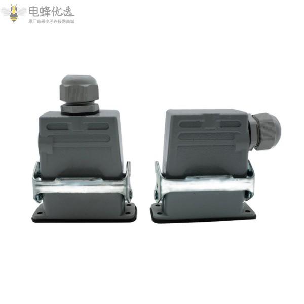 HA重载连接器10芯单扣顶出侧出工业防水16A插头插座热流道插件