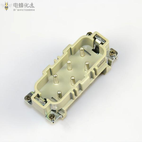 6芯重载连接器水厂家直发镀银公母对接螺钉压接V0级阻燃塑料铁扣工业连接器